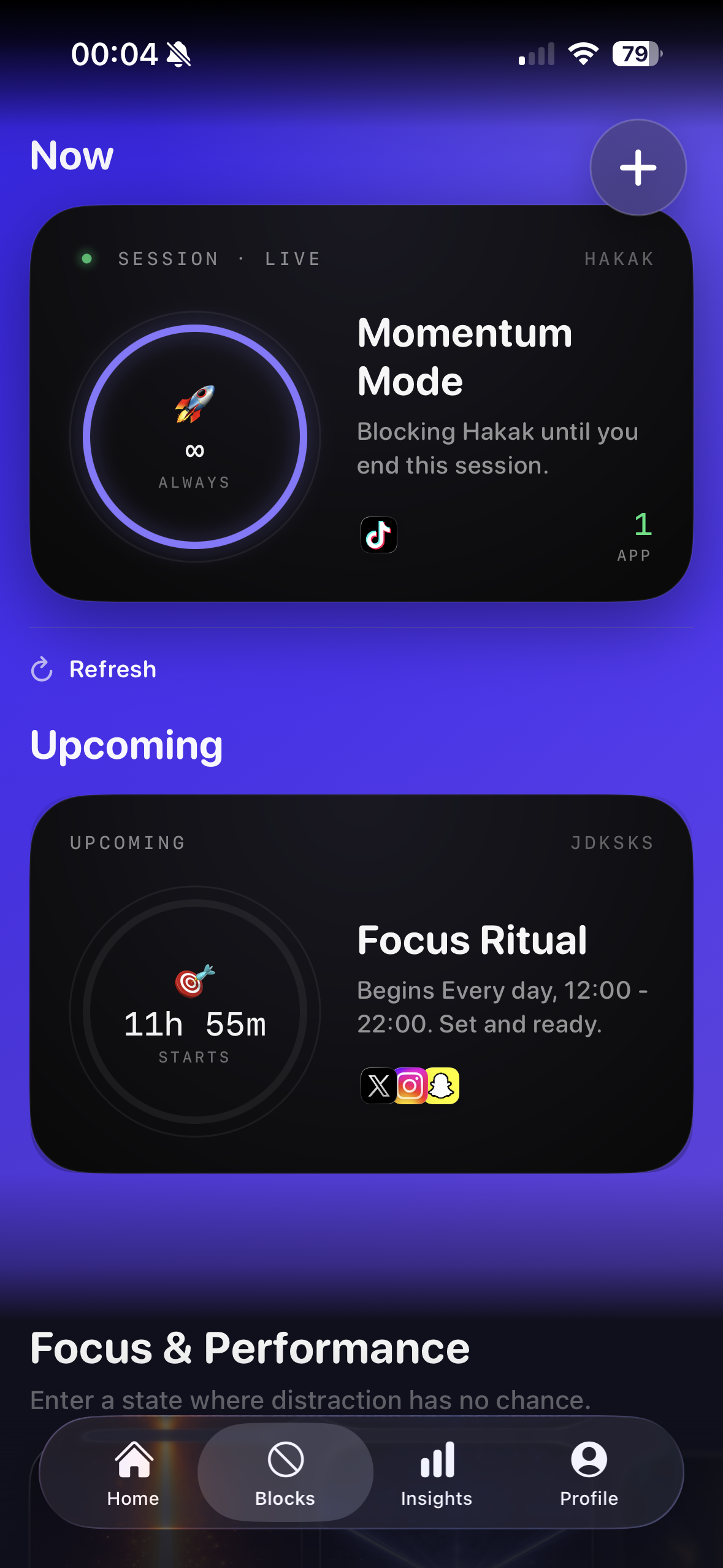 Live and upcoming focus sessions